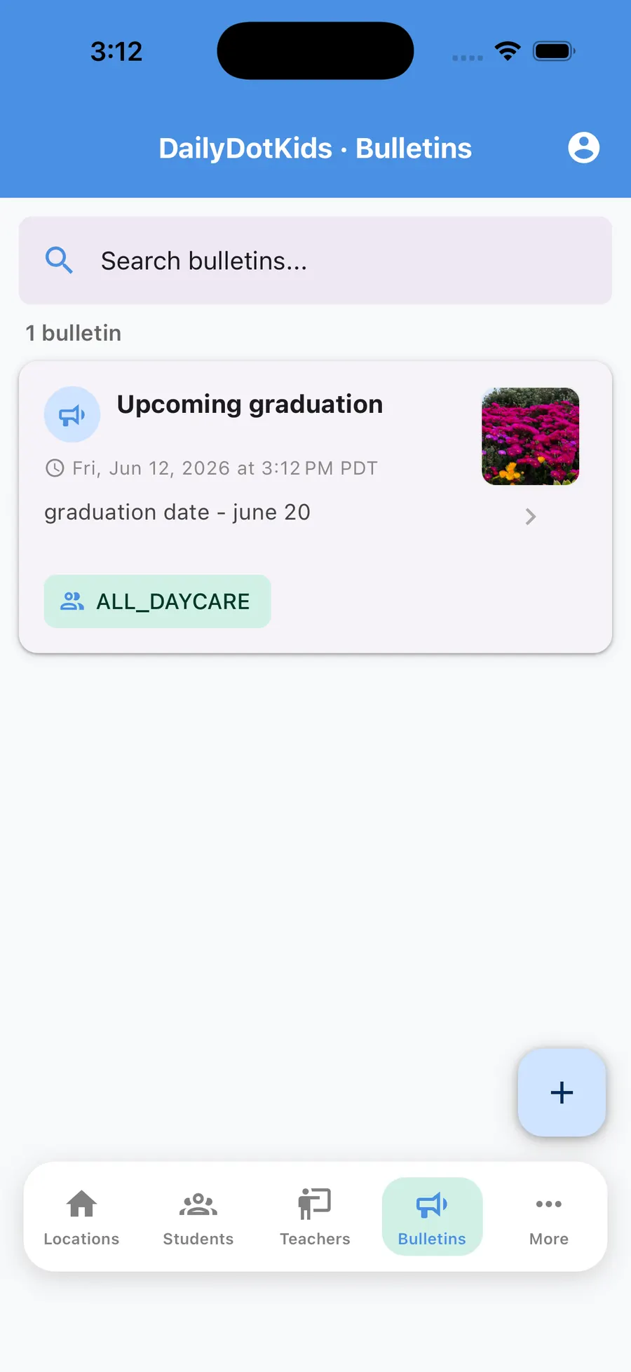 Admin bulletins and announcements composer